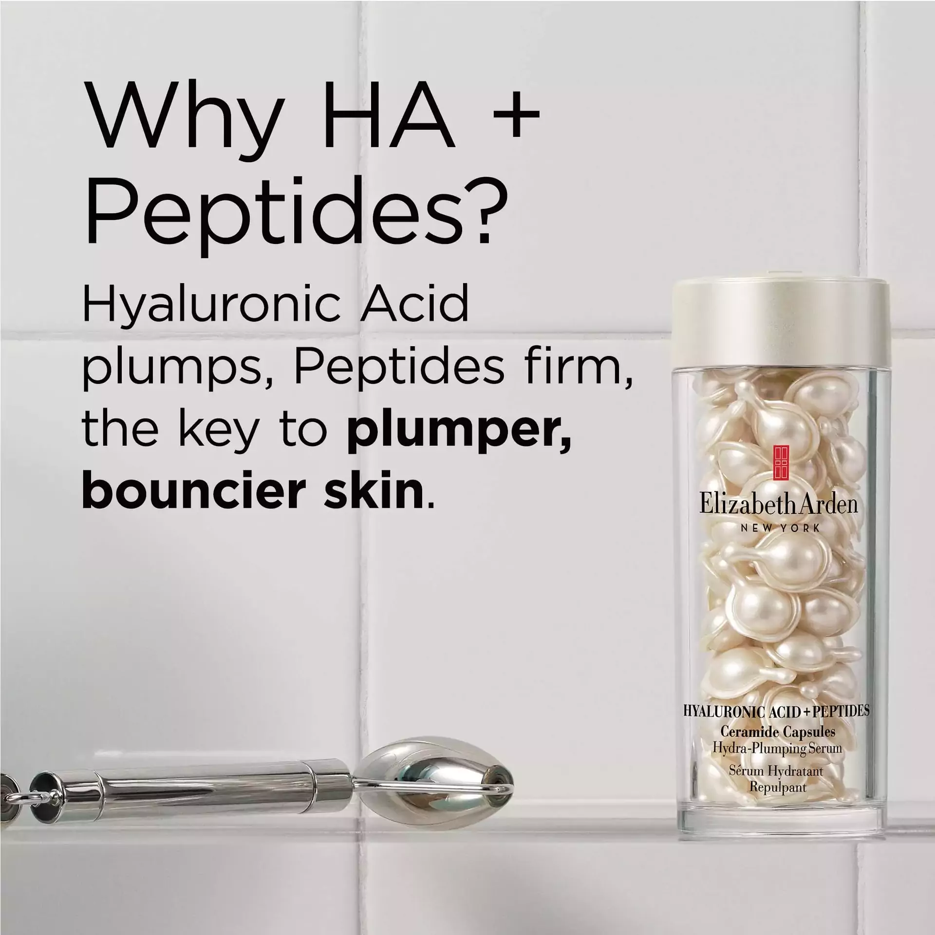 Hyaluronic Acid + Peptides Ceramide and Visible Brightening Capsules Serum Set - 120 Piece - Image 4