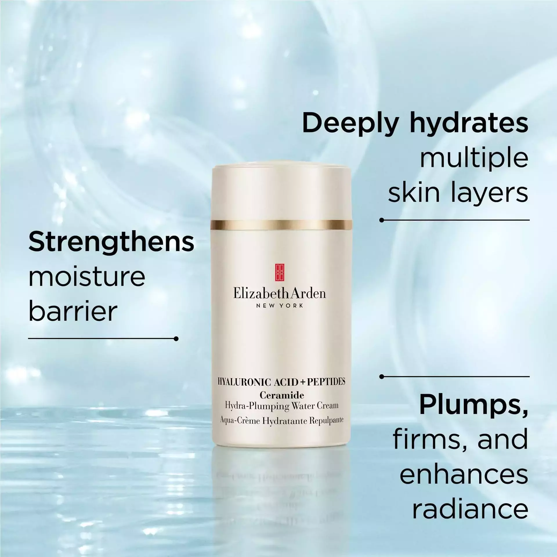 Hyaluronic Acid + Peptides Ceramide Hydra-Plumping Water Cream - Image 3